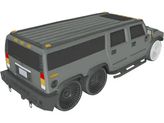 Hummer H2 Limo 3D Model preview