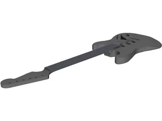 Fender Stratocaster Guitar Body 3D Model preview