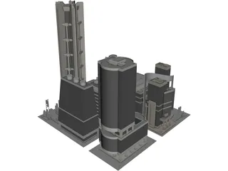 City Part Future Like 3D Model preview
