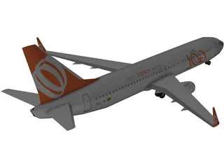 Boeing 737 GOL Brasil 3D Model preview