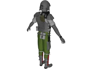 Soldier US Marine 3D Model preview