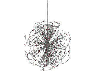 Outburst Crystal and Halogen Chandelier 3D Model preview
