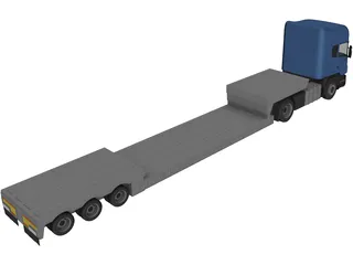 Scania with Trailer 3D Model preview