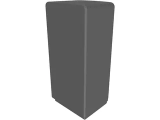 Refrigerator Retro Style 3D Model preview
