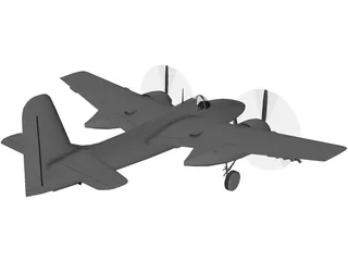 Grumman F7F Tigercat 3D Model preview