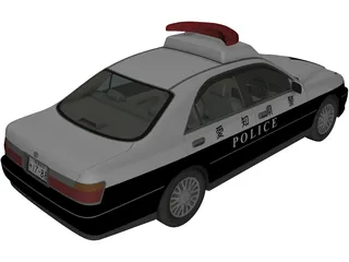 Toyota Crown Police 3D Model preview