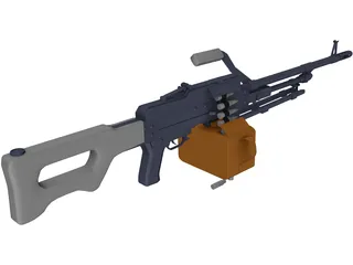 Kalashnikov Hand Machinegun 3D Model preview