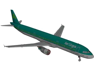 Airbus A321 Aer Lingus 3D Model preview