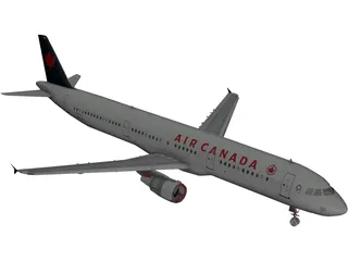 Airbus A321 Air Canada 3D Model preview