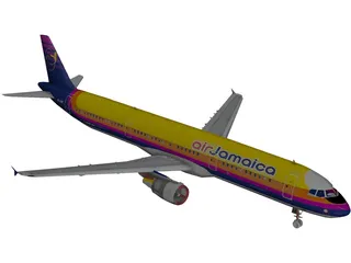Airbus A321 Air Jamaica 3D Model preview
