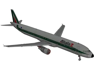 Airbus A321 Alitalia 3D Model preview