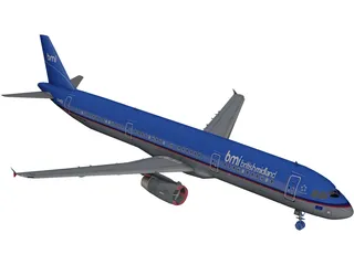 Airbus A321 British Midland 3D Model preview