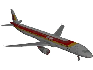 Airbus A321 Iberia 3D Model preview