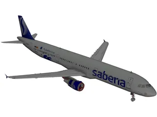 Airbus A321 Sabena 3D Model preview
