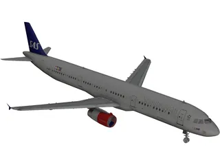 Airbus A321 SAS 3D Model preview