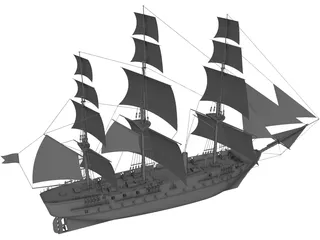 Turk Ship 3D Model preview