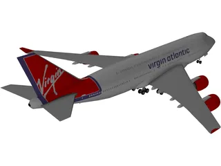 Boeing 747 Virgin Atlantic 3D Model preview