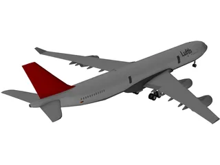 Airbus A340-600 3D Model preview