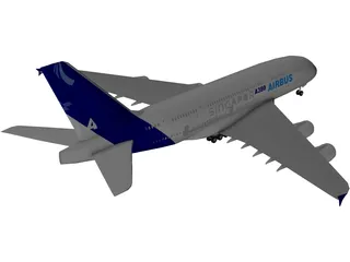 Airbus A380 3D Model preview