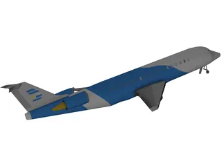 Bombardier CRJ-100 Jazz Airways 3D Model preview