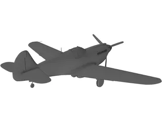 Curtiss P-40 3D Model preview