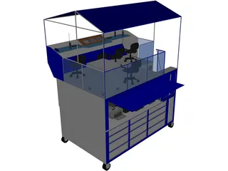 Nascar Pit Box 3D Model preview