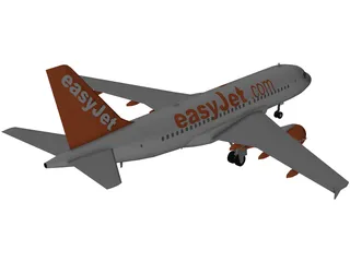 Airbus A320 easyJet 3D Model preview