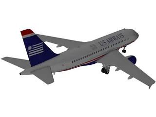 Airbus A319 U.S. Airways 3D Model preview