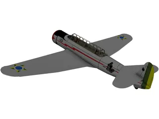 Vultee V-11GB (A-19) 3D Model preview