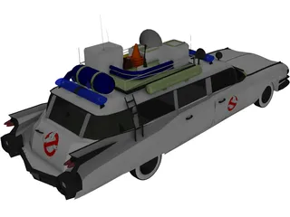 Cadillac 1959 (Ecto-1 Ghostbustres) 3D Model preview
