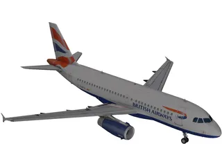 Airbus A319 British Airways 3D Model preview