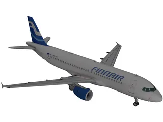 Airbus A320 FinnAir 3D Model preview