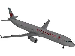 Airbus A321 Air Canada 3D Model preview