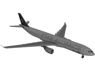 Airbus A330-300 Thai 3D Model preview