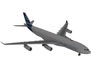 Airbus A340-200 3D Model preview