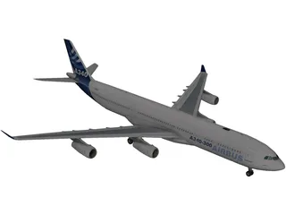 Airbus A340-300 3D Model preview