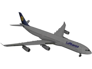Airbus A340-300 Lufthansa 3D Model preview