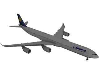 Airbus A340-600 Lufthansa 3D Model preview
