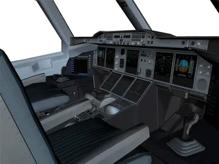 Airbus A380-800 Cockpit 3D Model preview