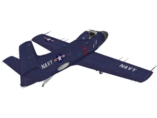 Douglas A2D-1 Skyshark 3D Model preview