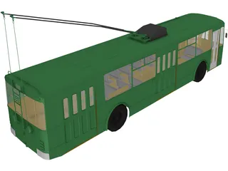 Trolleybus Russian 3D Model preview