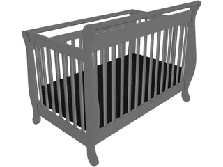 Baby Crib 3D Model preview