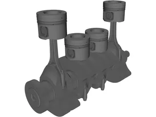 Diesel Engine 3D Model preview
