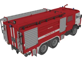 Kamaz Fire Truck 3D Model preview