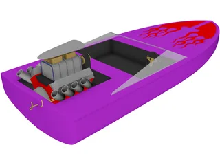 Speed Power Boat 3D Model preview