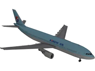 Airbus A300-600 Korean Air 3D Model preview