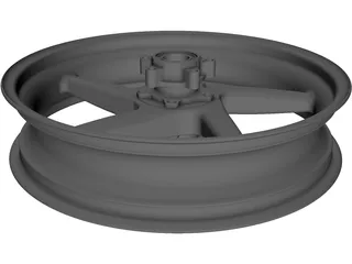 Wheel Motorcycle 5 Spoke Front 3D Model preview