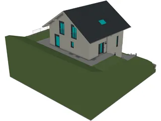 Detached House 3D Model preview
