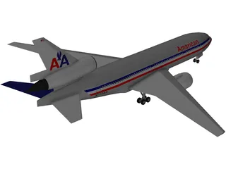 McDonnell Douglas DC-10 American Airlines 3D Model preview