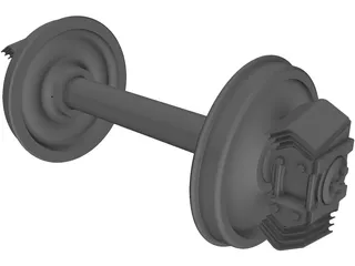 Freight Train Axle 3D Model preview